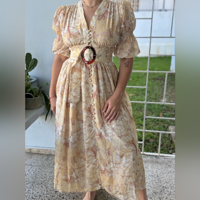 Nwt Floral Cream Maxi Dress By Love + Harmony Anthropologie Partner